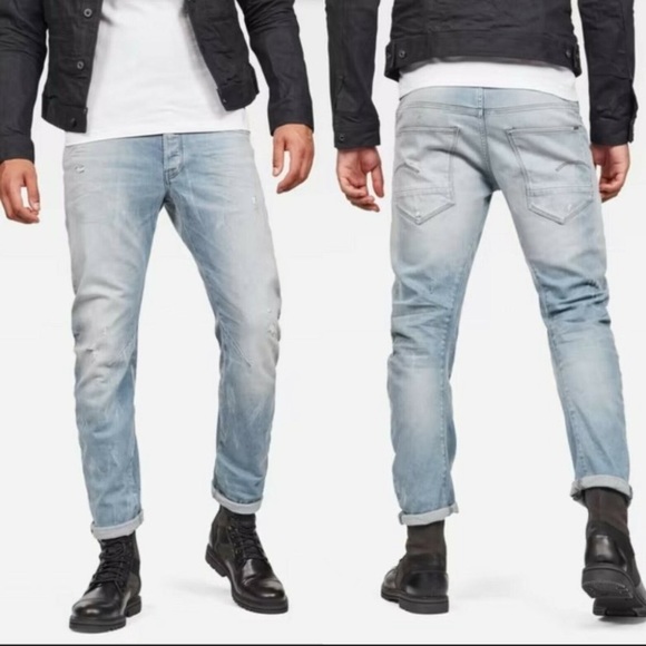G-Star Other - G-Star Raw Men ARC 3D SLIM Light Wash Jeans Twist Faded Size 31X32